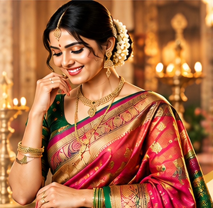 Woman in silk saree